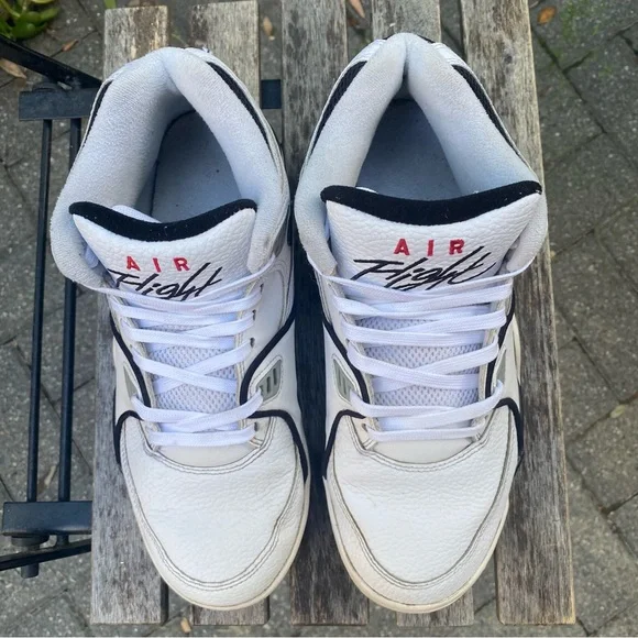 Nike Air Flight 89 'White Black' Sneakers Men's Size 9 Basketball DB5918-100 - Picture 12 of 15